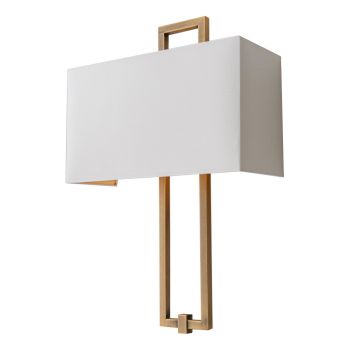 Ember Wall Lamp - Metal/Fabric - L15.5 x W38 x H59 cm - Brass/Opal