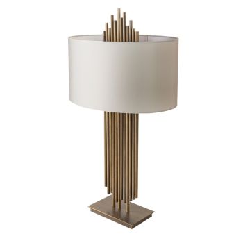 Fable Table Lamp - Metal/Fabric - L33 x W47 x H84 cm - Brass/Cream