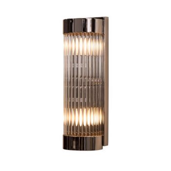 Wade Wall Lamp - Metal/Glass - L9.8 x W11.2 x H35 cm - Nickel