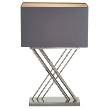 Suki Table Lamp - Metal/Fabric - L22 x W41 x H66.5 cm - Nickel/Grey