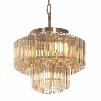Keira Chandelier - Metal/Glass - L34 x W34 x H28 cm - Brass