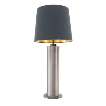 Amara Table Lamp - Metal/Fabric - L30 x W30 x H70 cm - Gunmetal/charcoal