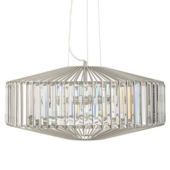 Rhea Nickel Pendant - Metal/Crystal - L60 x W60 x H27 cm - Nickel