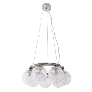 Liv 7 Light Pendant - Metal/Glass - L41 x W41 x H15 cm - Nickel