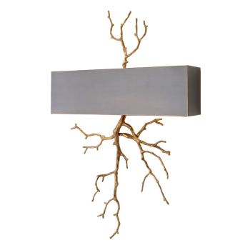 Idris Wall Lamp - Metal/Fabric - L12 x W54 x H86 cm - Brass/Bronze