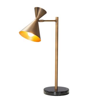 Fatu Desk Lamp - Metal/Marble - L18 x W39 x H60 cm - Brass/Black