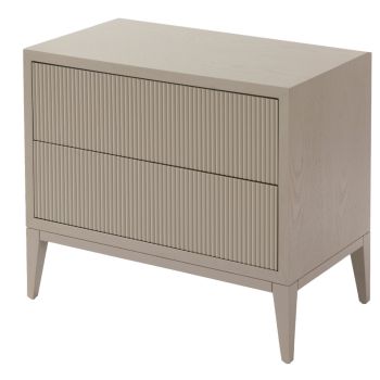 Aster Wide Bedside Cabinet - Ceramic/Wood - L40 x W70 x H60 cm - Grey