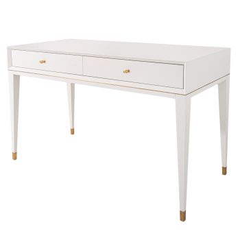 Bex Dressing Table - Metal/Wood - L50 x W120 x H76 cm - Brass/White