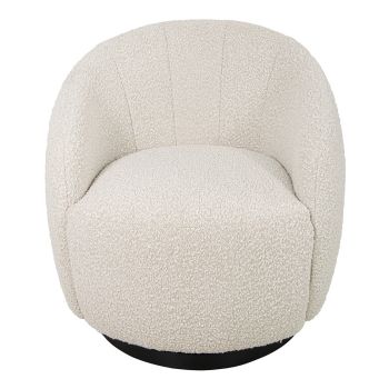 Talia Chair - Wood/Boucle - L78 x W79 x H79 cm - Black/Natural