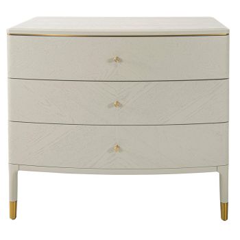 Marlow Chest - Metal/Wood - L55 x W90 x H81 cm - Brass/Off-white