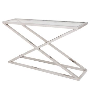 Apollo Console - Metal/Glass - L30 x W130 x H72 cm - Nickel