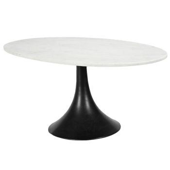 Draco Coffee Table - Metal/Marble - L100 x W56 x H42 cm - Black/White