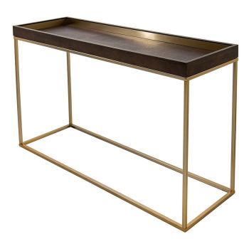 Krios Console - Metal/Wood - L35 x W120 x H75 cm - Champagne/Chocolate