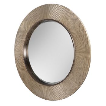 Jade Leaf Wall Framed Mirror - Resin - L4 x W90 x H90 cm - Gold/Gunmetal
