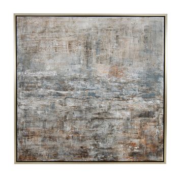 Caelan Canvas Art - Wood - L3.8 x W127 x H127 cm - Champagne/Blue/Grey/Neutral