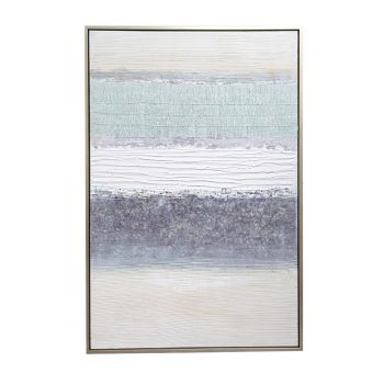 Calloway Canvas Art - Wood - L3.8 x W101.6 x H152.4 cm - Champagne/Blue/Grey/Neutral