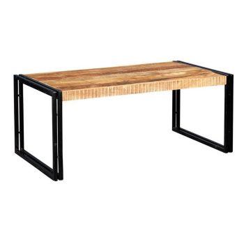 Cosmo Industrial Large Coffee Table - Solid Mango Wood - L60 x W110 x H45 cm