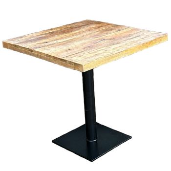 Industrial Style Breakfast Table - Mango Wood/Iron - L75 x W75 x H75 cm