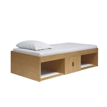 Low Single 3ft Cabin Bed - L196 x W96 x H51 cm - Assembly Required - Oak