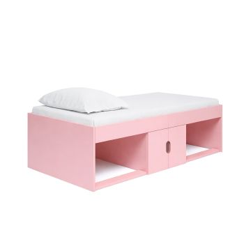 Low Single 3ft Cabin Bed - L196 x W96 x H51 cm - Assembly Required - Pink