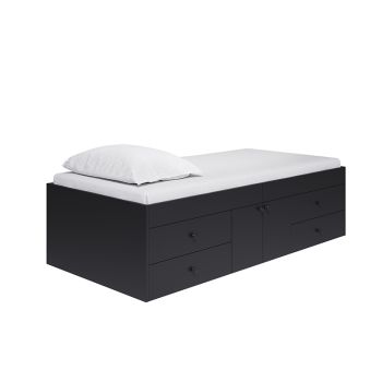 Captain's Single 3ft Cabin Bed - L196 x W96 x H51 cm - Black