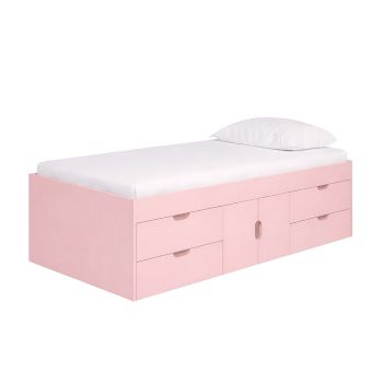Captain's Single 3ft Cabin Bed - L196 x W96 x H51 cm - Assembly Required - Pink