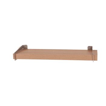 Keer 80 cm Chunky Shelf with Slide on Brackets - Metal - L19.5 x W80 x H3.8 cm - Oak Effect