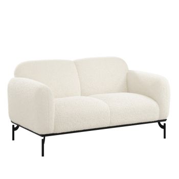 Larsa Indoor Sofa - Sherpa/Metal - L78 x W145 x H75.5 cm - Calm/Black - Flat Pack