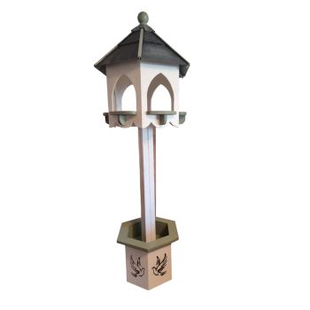 Alderton Large Bird Table with Planter, Slate Roof - L65 x W65 x H215 cm