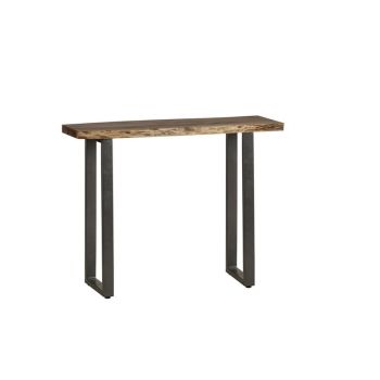 Baltic Live Edge Console Table - Metal/Acacia Solid Wood - L35 x W100 x H78 cm