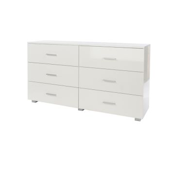 3+3 Chest of Drawers - MDP - 120 x 30 x 68.5 cm - White