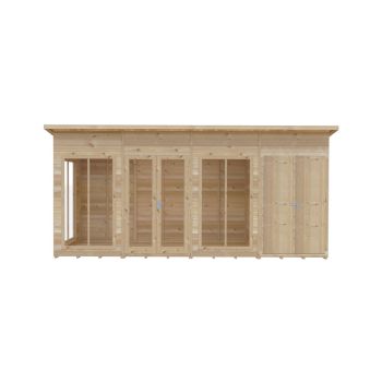 Lela 16x6 Summerhouse including Storage - L185.8 x W476 x H228.4 cm