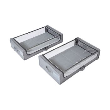 Underbed Storage Cart and Wheels (Pack of 2) - L43 x W74 x H18 cm