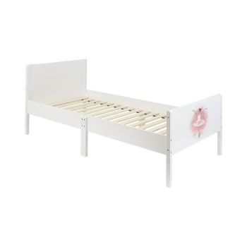 Kids Single Bed Frame - Ballerina - L199 x W95 x H80 cm - White
