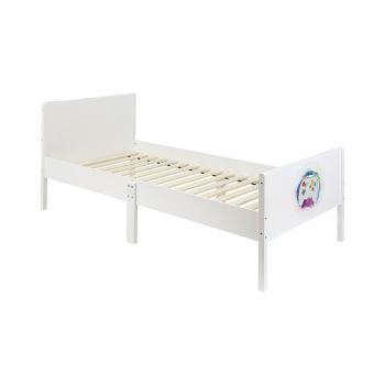 Kids Single Bed Frame - Gaming - L199 x W95 x H80 cm - White