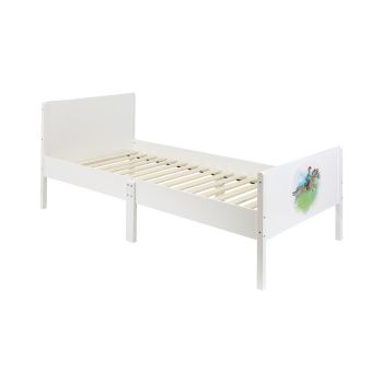 Kids Single Bed Frame - Horse Rider - L199 x W95 x H80 cm - White