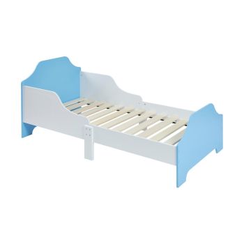 Two Tone Toddler Bed Frame - L143 x W77 x H60 cm - White/Blue