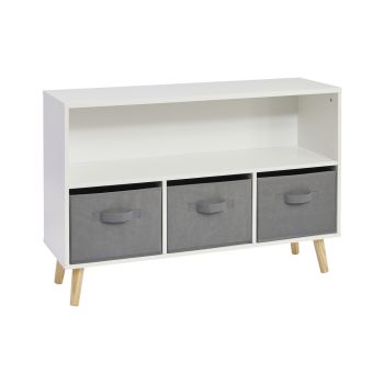Kids Storage Shelf and Fabric Storage Bins - L28 x W90 x H60 cm
