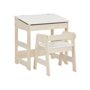 Kids Scandi Study Desk and Chair Set - L41 x W57 x H60 cm