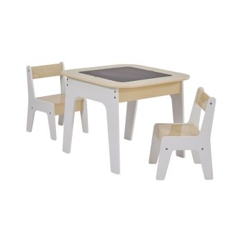 Kids 3 in 1 Storage Table and Chair Set - L60 x W60 x H50 cm