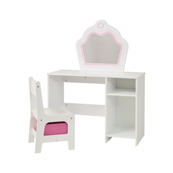 Kids Dressing Table with Storage Chair - L34 x W77 x H100 cm