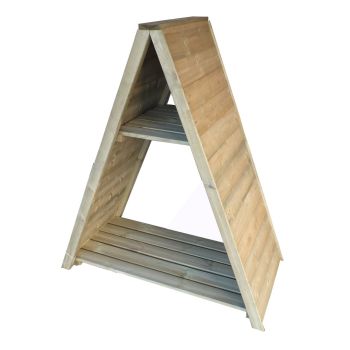 Large Triangular 3' 11" x 2' Tongue & Groove Pressure Treated Log Store