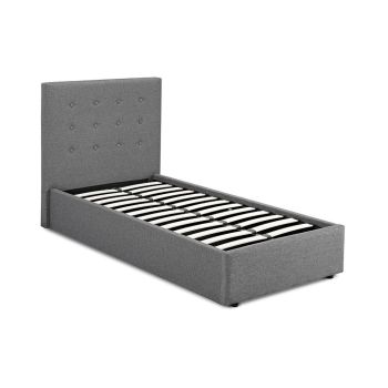 Lucca 3.0 Single Bed Frame - Linen Fabric - L208 x W109 x H113 cm - Grey