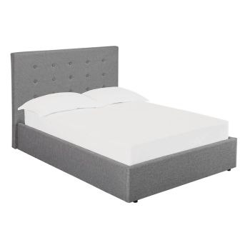 Lucca 5.0 Kingsize Bed - Linen Fabric - L215.5 x W169 x H113 cm - Grey