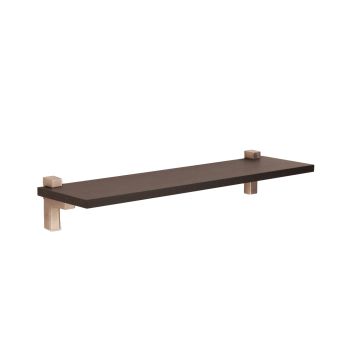 Levant 60 cm Slim Shelf with "L" Shape Bracket - Metal - L15 x W60 x H1.6 cm - Black