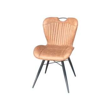 Dining Fabric Chair with Metal Legs (Set of 2) - Tan/Black - Assembly Required