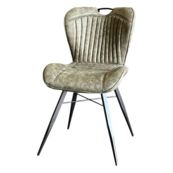 Mala Dining Fabric Chair with Metal Legs (Set of 2) - Green/Black - Assembly Required