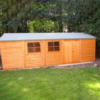 12 x 30 Feet Shiplap Mammoth Loglap Shed Double Door with Two Opening Window