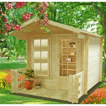 Maulden with veranda Log Cabin Home Office Garden Room Approx 7 x 7 Feet