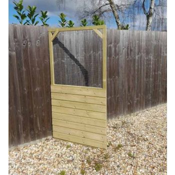 Framed Aviary Door panel - Half Timber clad and Half Wire w/ 6' x 3' - w/ Heavy duty galvanised wire mesh 3/4" X 3/4" - 16 gauge